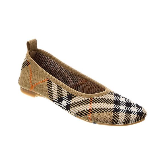 Burberry Check Knit Flat, Brown - Picture 1 of 5